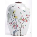 19TH CENTURY CHINESE HAND PAINTED TEMPLE VASE