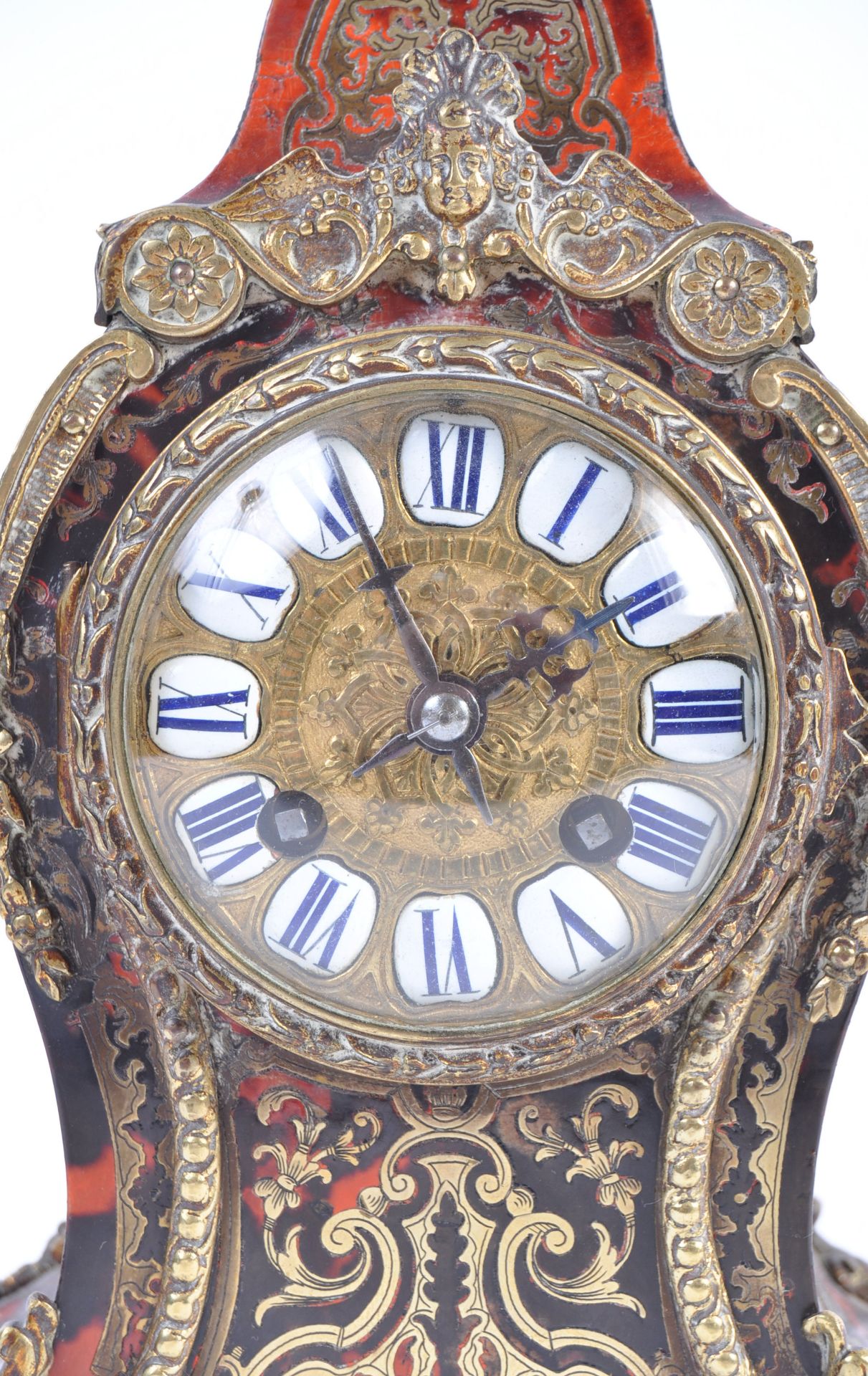 AD MOUGIN OF PARIS FRENCH BOULLEWORK MANTLE CLOCK - Image 2 of 7