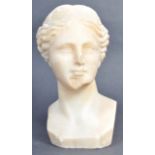 19TH CENTURY GRAND TOUR ALABASTER WHITE MARBLE HEAD