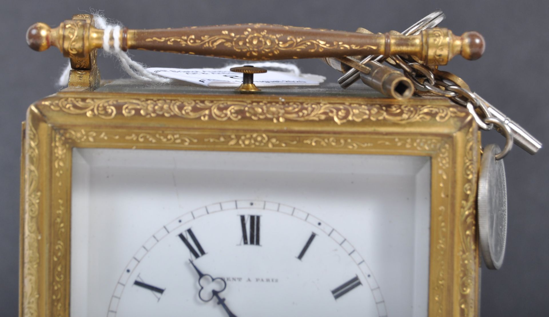 FANTASTIC FRENCH DENT OF PARIS GILDED ALARM CARRIAGE CLOCK - Bild 2 aus 14