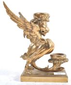 19TH CENTURY GOTHIC REVIVAL GRIFFIN TWIN SCONCE CANDLESTICK