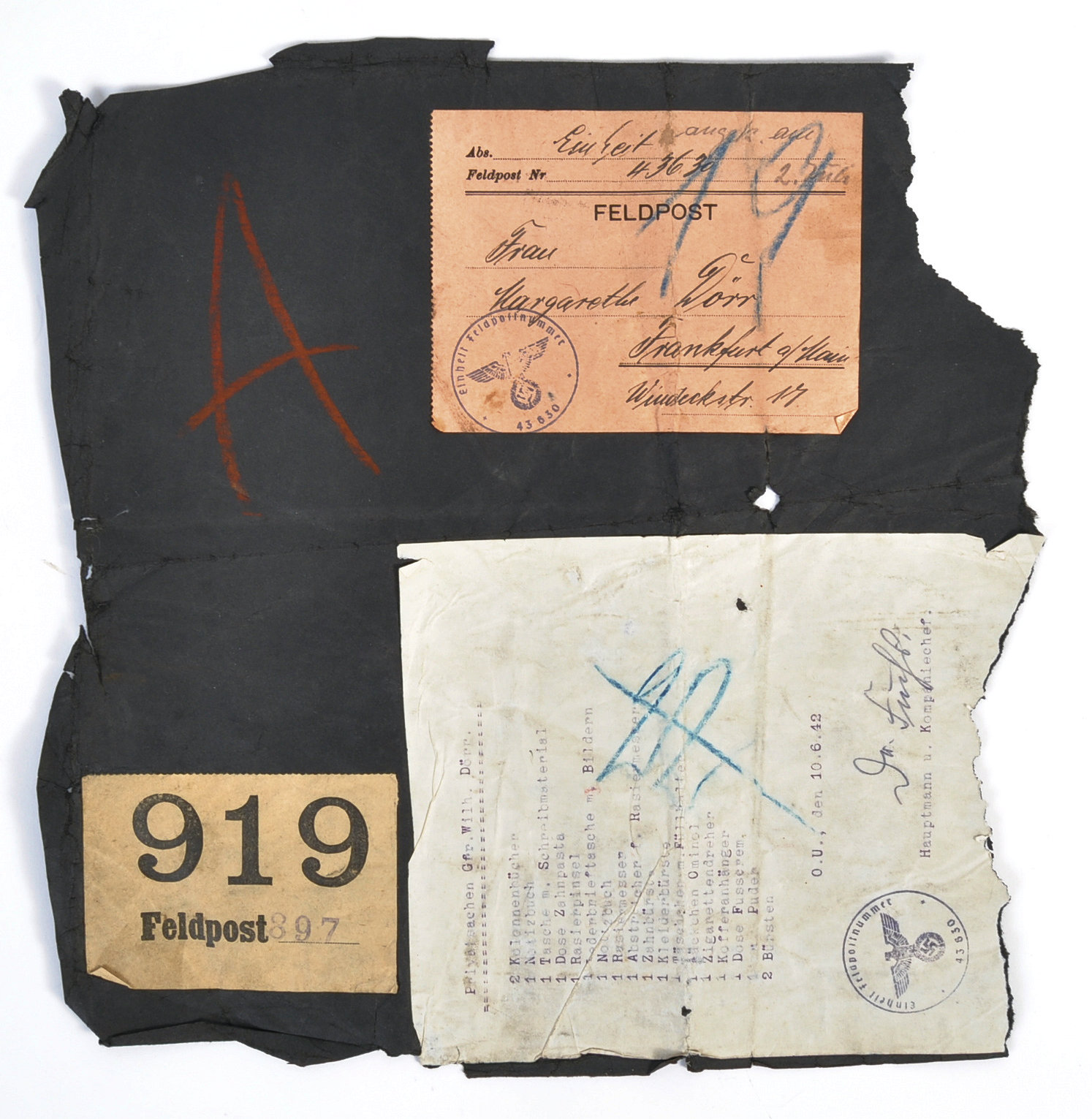 ORIGINAL WWII SECOND WORLD WAR FIELD POST PARCEL WRAPPER