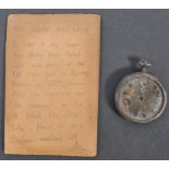 RARE R101 AIRSHIP CRASH RELIC POCKET WATCH W/NOTE