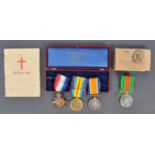 WWI FIRST WORLD WAR & WWII MEDAL GROUP - PRIVATE IN NOTTS & DERBY