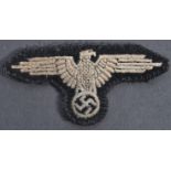 WWII GERMAN NAZI SS CLOTH EAGLE BADGE / PATCH