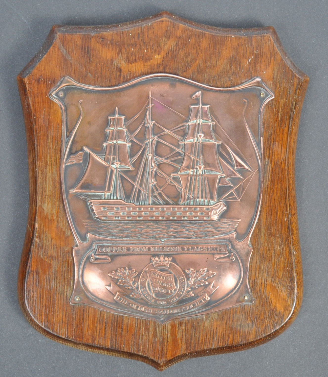 RARE COPPER PLAQUE MADE FROM NELSON FLAGSHIP COPPER