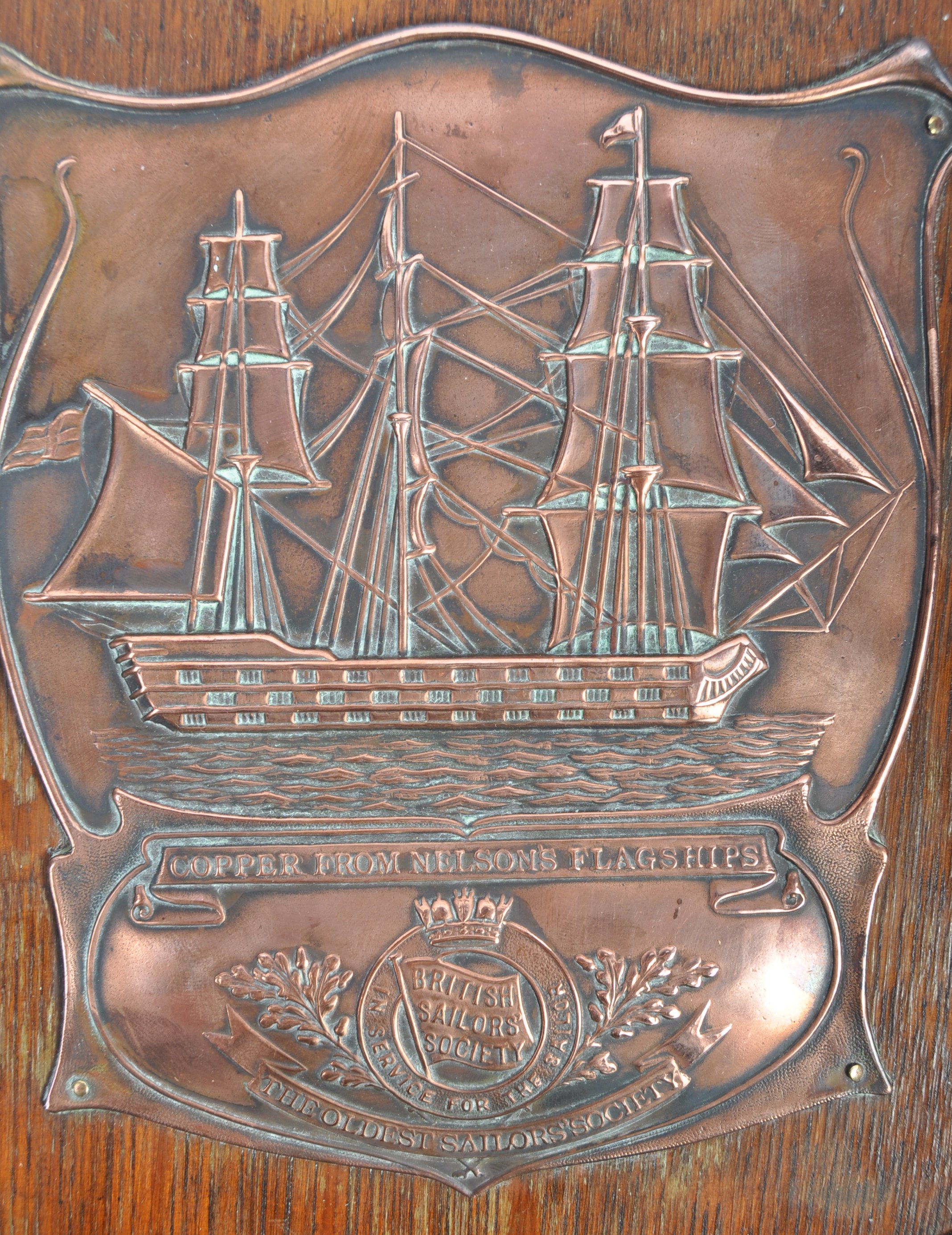 RARE COPPER PLAQUE MADE FROM NELSON FLAGSHIP COPPER - Image 2 of 4