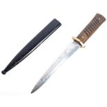 ORIGINAL WWII TRENCH FIGHTING DOUBLE EDGED KNIFE &