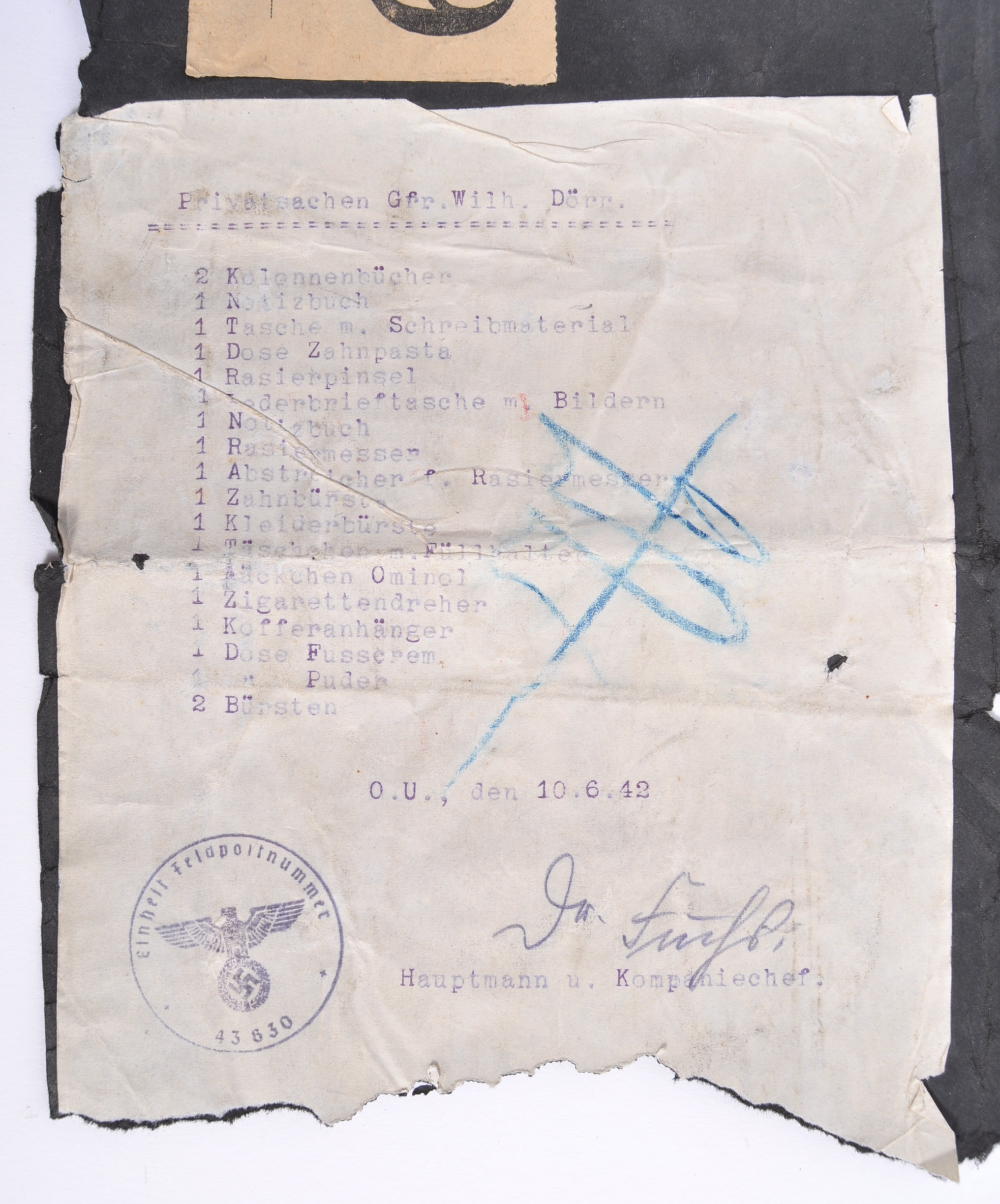 ORIGINAL WWII SECOND WORLD WAR FIELD POST PARCEL WRAPPER - Image 4 of 7