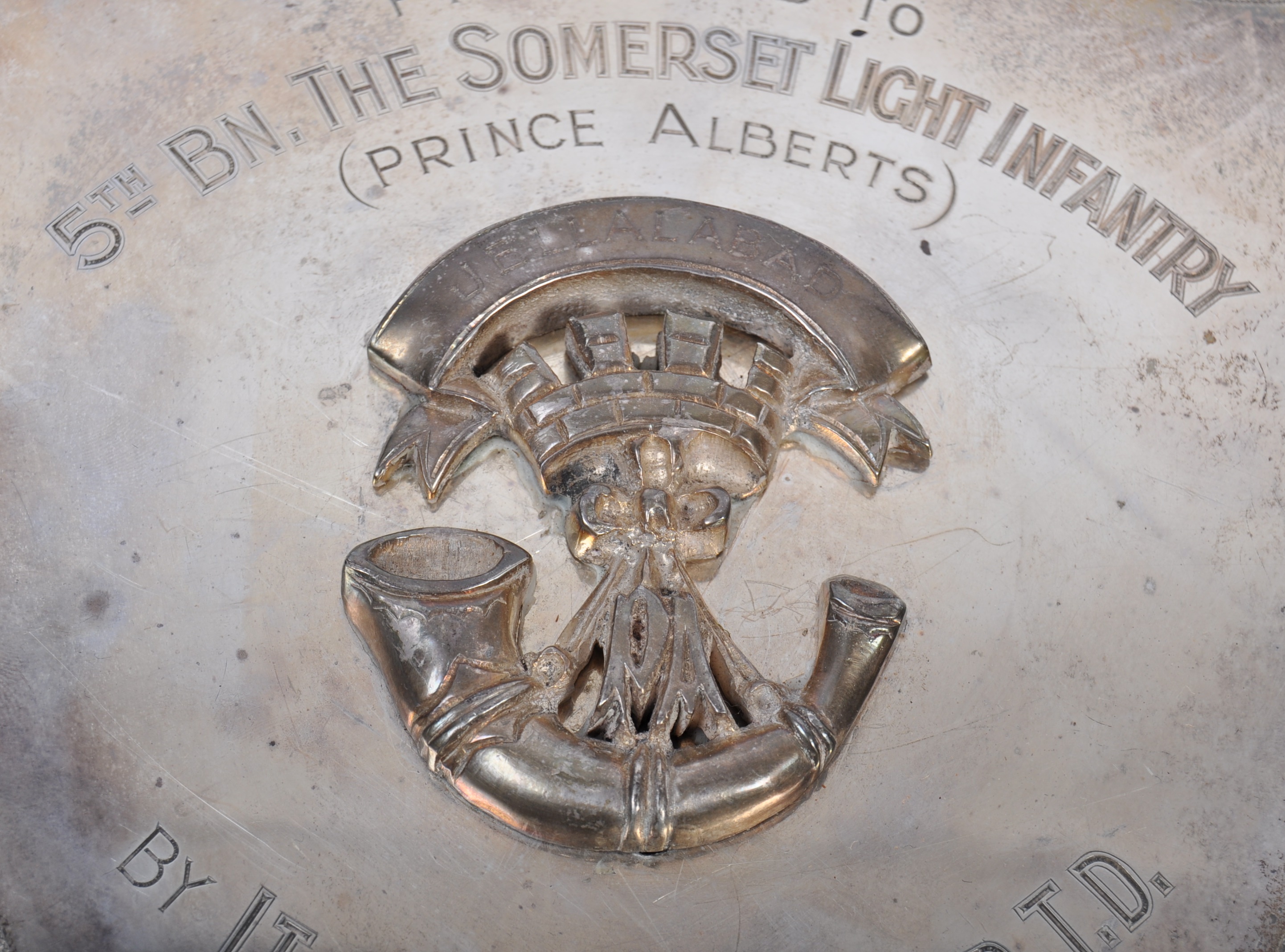 LARGE HALLMARKED SILVER SOMERSET LIGHT INFANTRY BOXING PLAQUE - Image 2 of 6