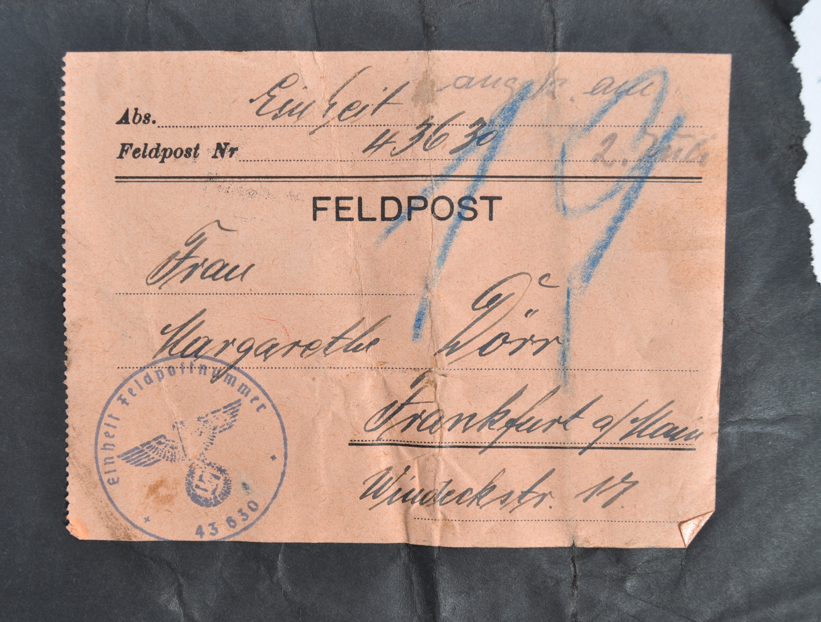 ORIGINAL WWII SECOND WORLD WAR FIELD POST PARCEL WRAPPER - Image 2 of 7