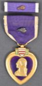 A USA ARMED FORCES ' PURPLE HEART ' FOR MILITARY MERIT MEDAL