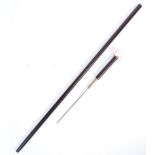 19TH CENTURY MASONIC WALKING CANE WITH CONCEALED D