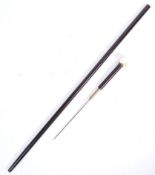 19TH CENTURY MASONIC WALKING CANE WITH CONCEALED D