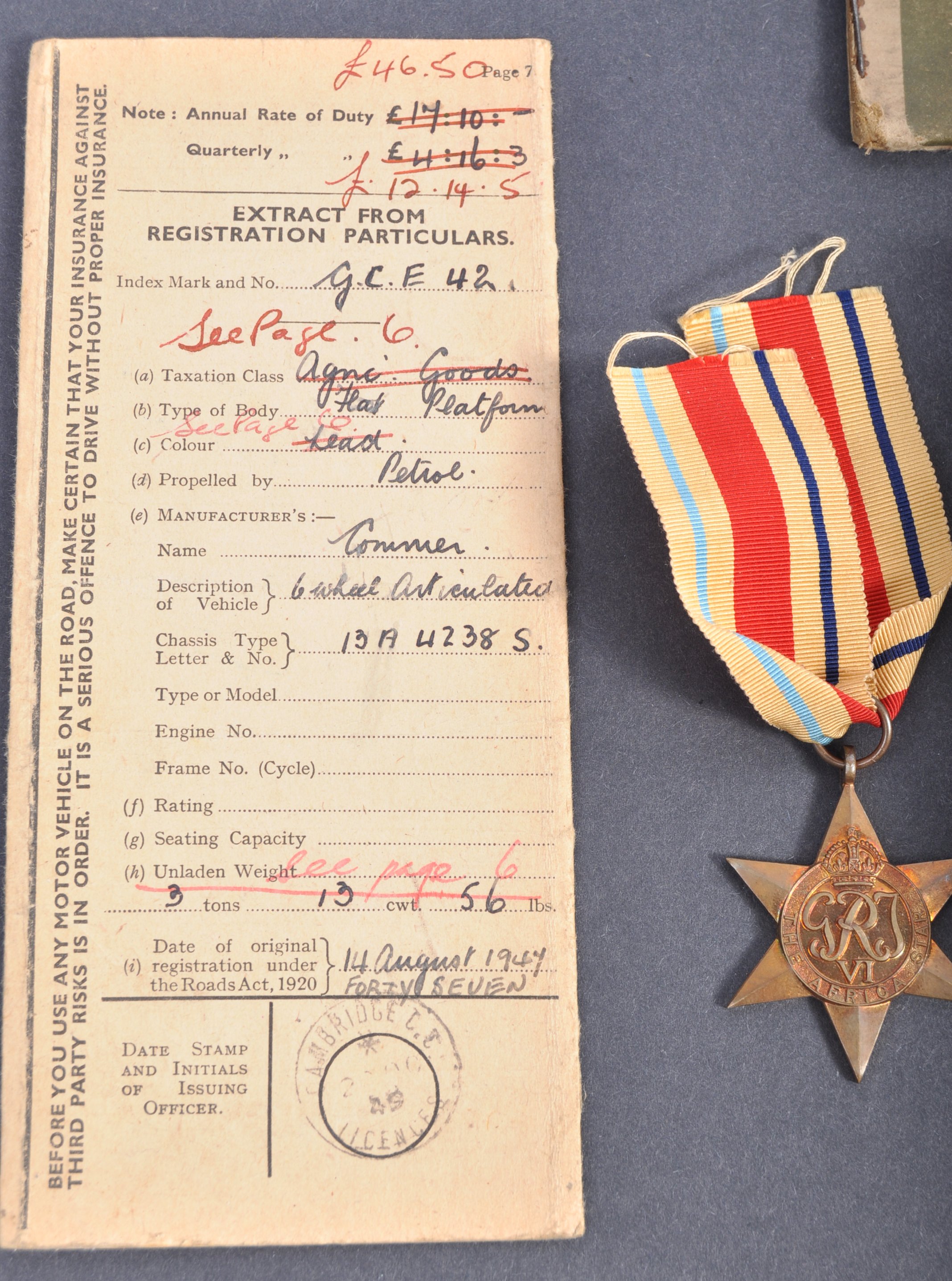 WWII SECOND WORLD WAR MEDAL GROUP & RELATED EFFECT - Image 5 of 7