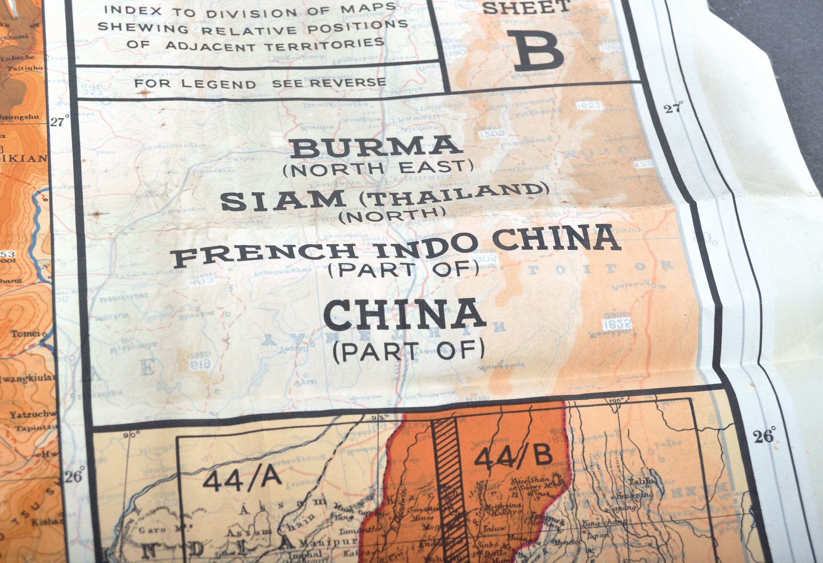 MI9 ESCAPE & EVADE - WWII SILK ESCAPE MAP OF BURMA - Image 6 of 6