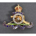 RARE 18CT GOLD ROYAL ARTILLERY SWEETHEART BROOCH