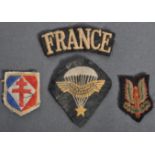 WWII FREE FRENCH BRITISH AIRBORNE UNIFORM PATCHES