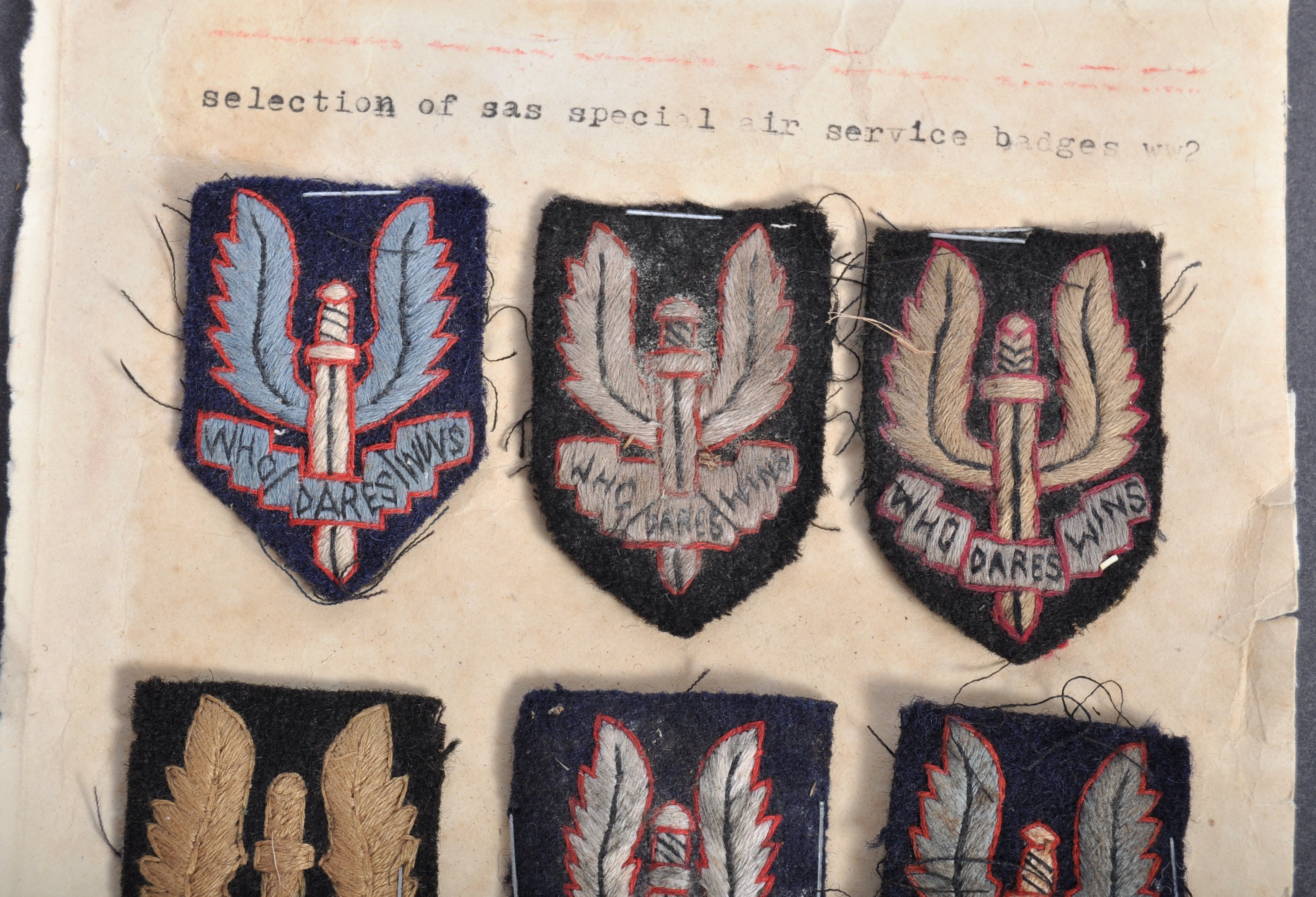 RARE COLLECTION OF WWII SAS CLOTH BERET PATCHES - Image 2 of 5