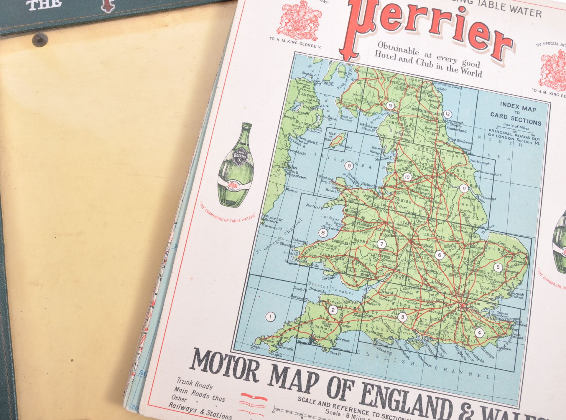 AUTOMOBILIA - RARE 1930'S PERRIER ADVERTISING MAP - Bild 4 aus 7