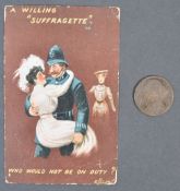 RARE ' VOTES FOR WOMEN ' SUFFRAGETTE CLOTH PENNY &