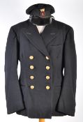 WWII SECOND WORLD WAR PERIOD ROYAL NAVY DRESS JACKET & CAP