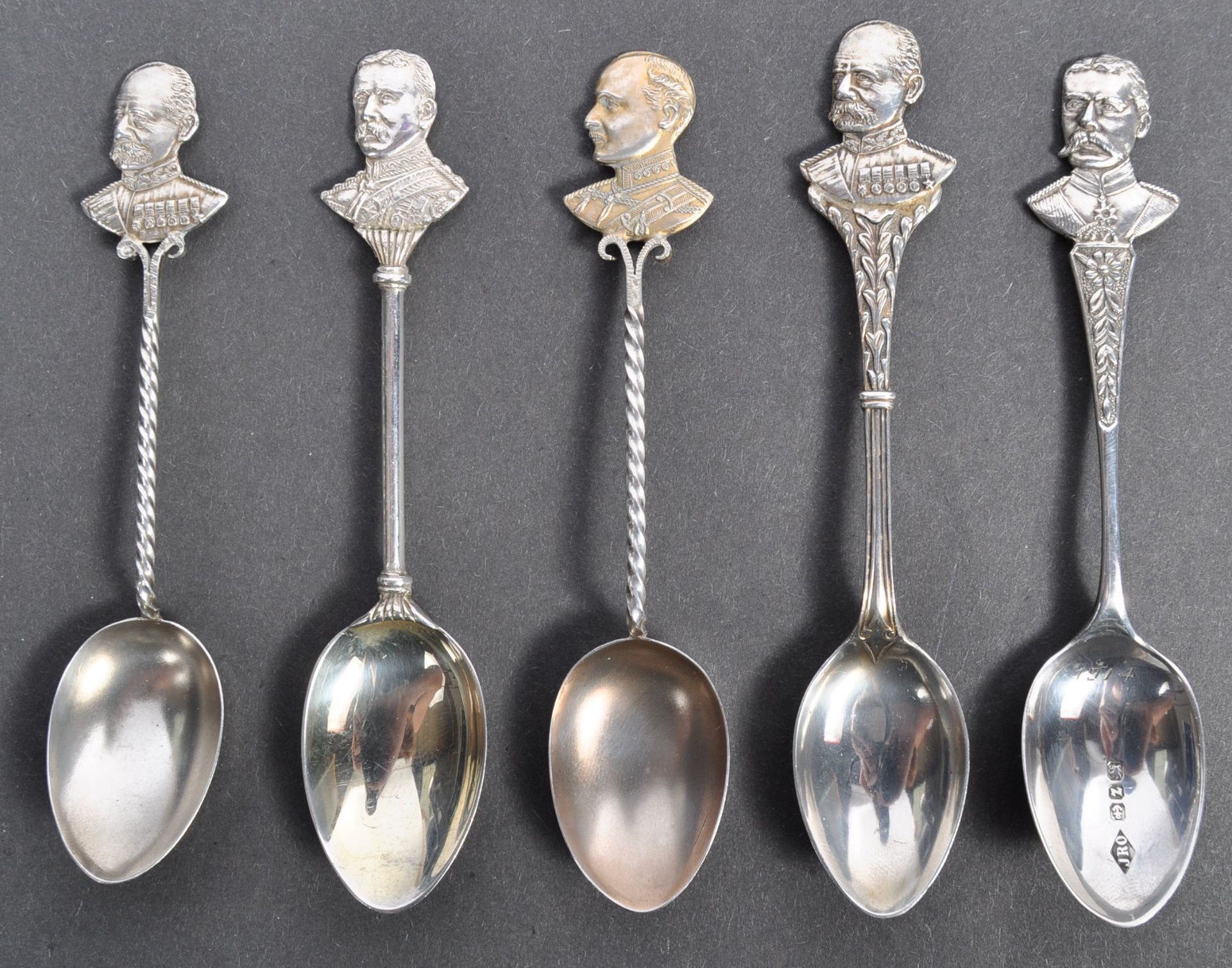 RARE SET OF FIVE BOER WAR SILVER SPOONS