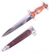 RARE ORIGINAL MATCHING NUMBERS GERMAN WWII SA DAGGER & SCABBARD