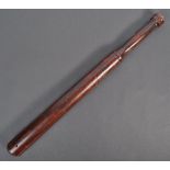 19TH CENTURY WOODEN POLICE BATON OF TURNED FORM
