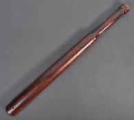 19TH CENTURY WOODEN POLICE BATON OF TURNED FORM