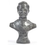 AFTER GEORGES FLAMAND - PEWTER BUST OF ALBERT 1ST