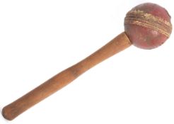 UNUSUAL WWII HOME GUARD HAND-FASHIONED CRICKET BAL