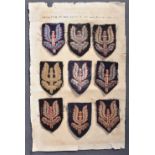 RARE COLLECTION OF WWII SAS CLOTH BERET PATCHES