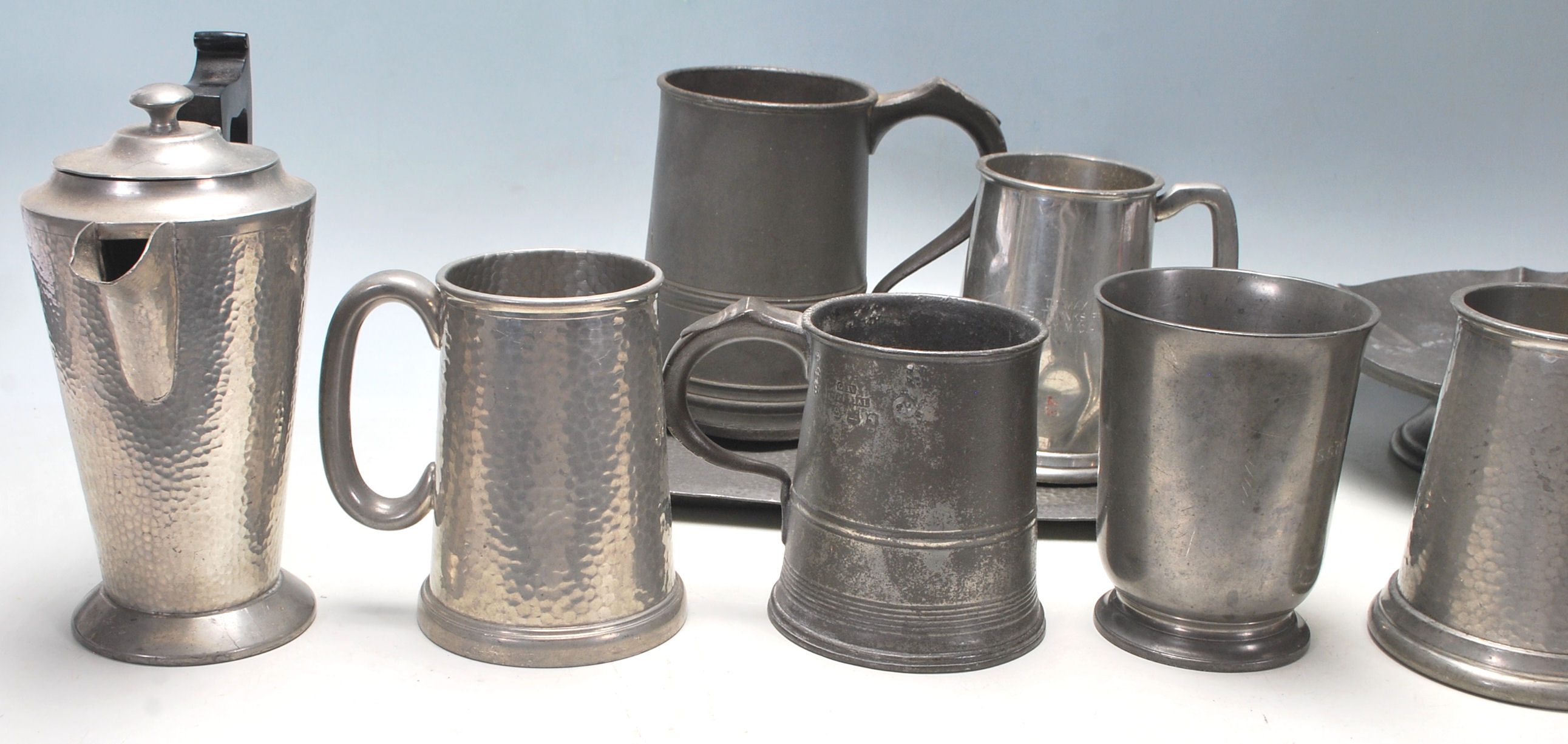 A good mixed group of pewter wares dating from the - Image 3 of 5