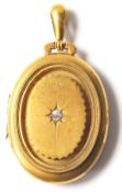 A 19th Century Victorian 9ct gold and diamond lock