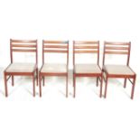 A set of 4 retro mid 20th century vintage teak woo