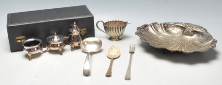 A collection of silver plated wares to include a s
