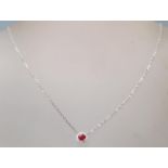 A 18ct white gold pendant necklace, the pendant ha