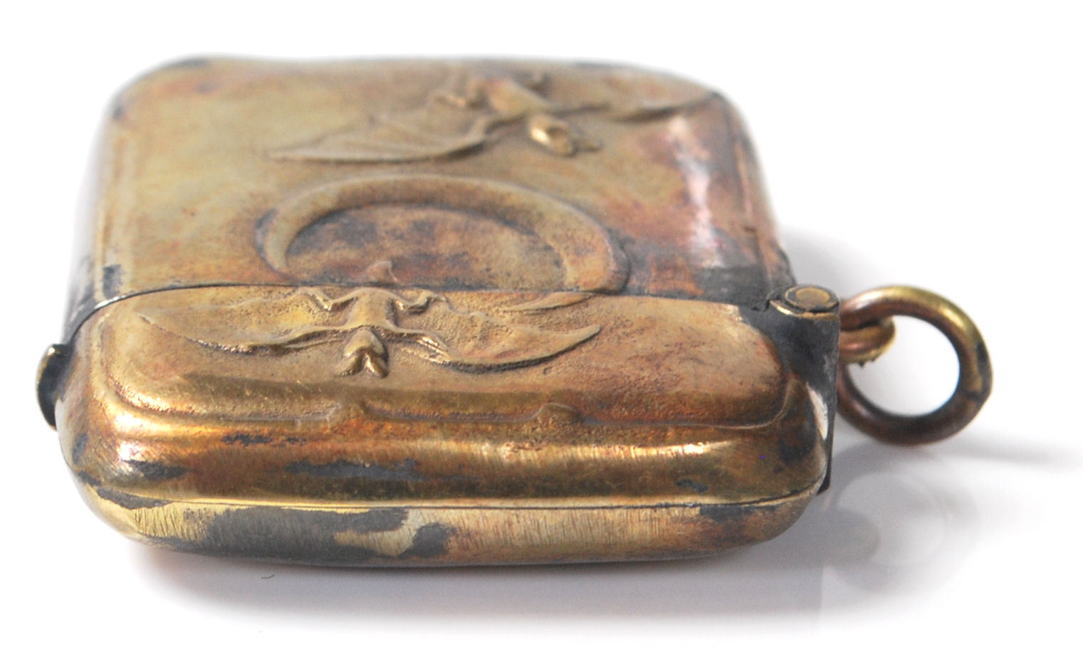 A vintage 20th Century brass vesta case decorated - Image 3 of 6