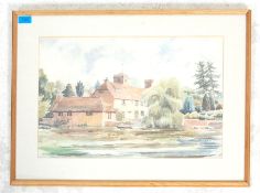 A mid 20th century watercolour painting depicting