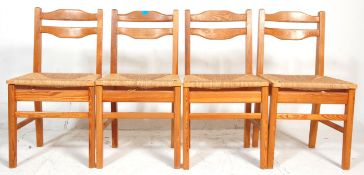 A set of 4 vintage 1950s mid Century pine country