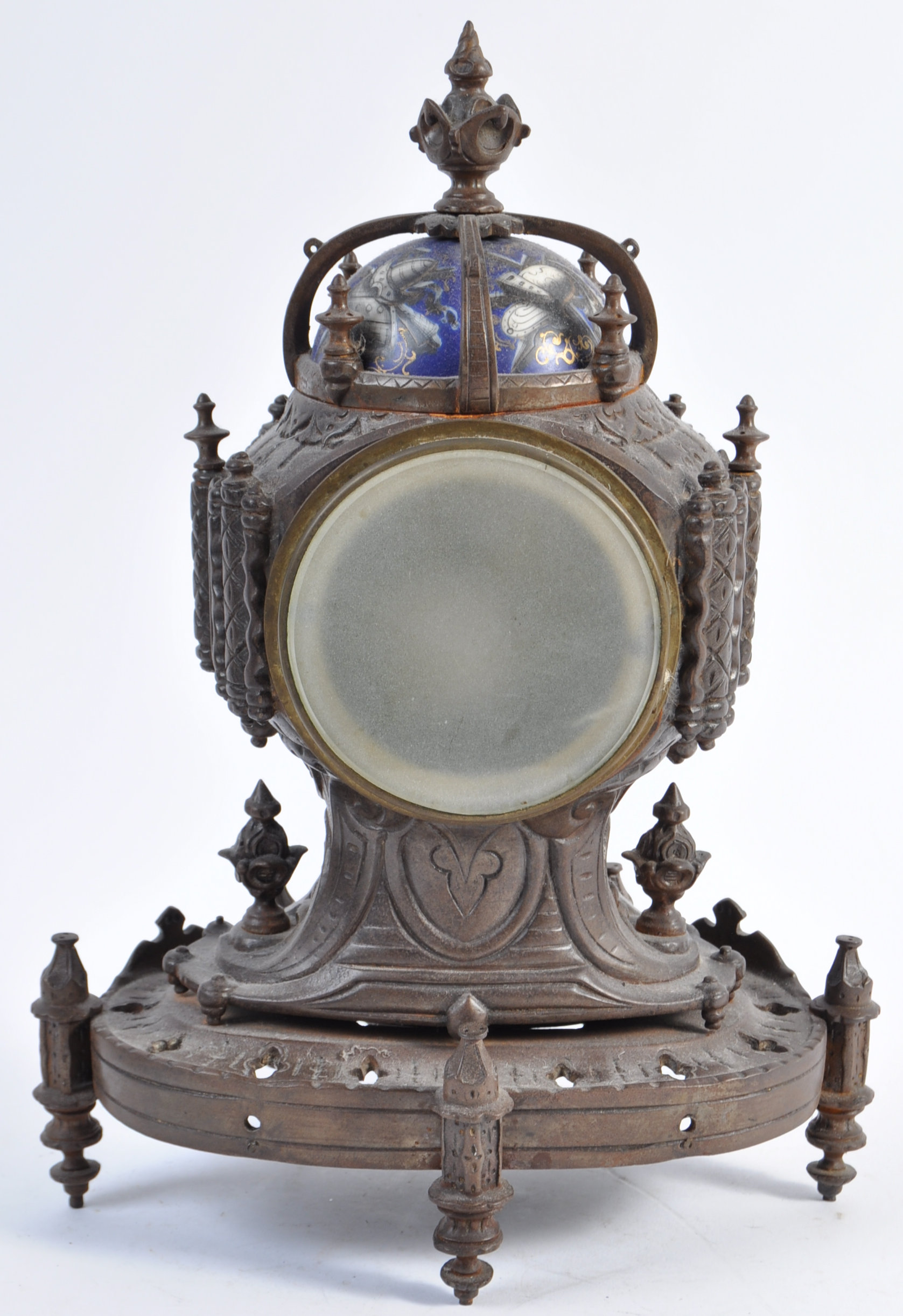 LEROY ET FILS FRENCH ANTIQUE MANTLE CLOCK WITH BLU - Image 9 of 20