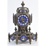 LEROY ET FILS FRENCH ANTIQUE MANTLE CLOCK WITH BLU