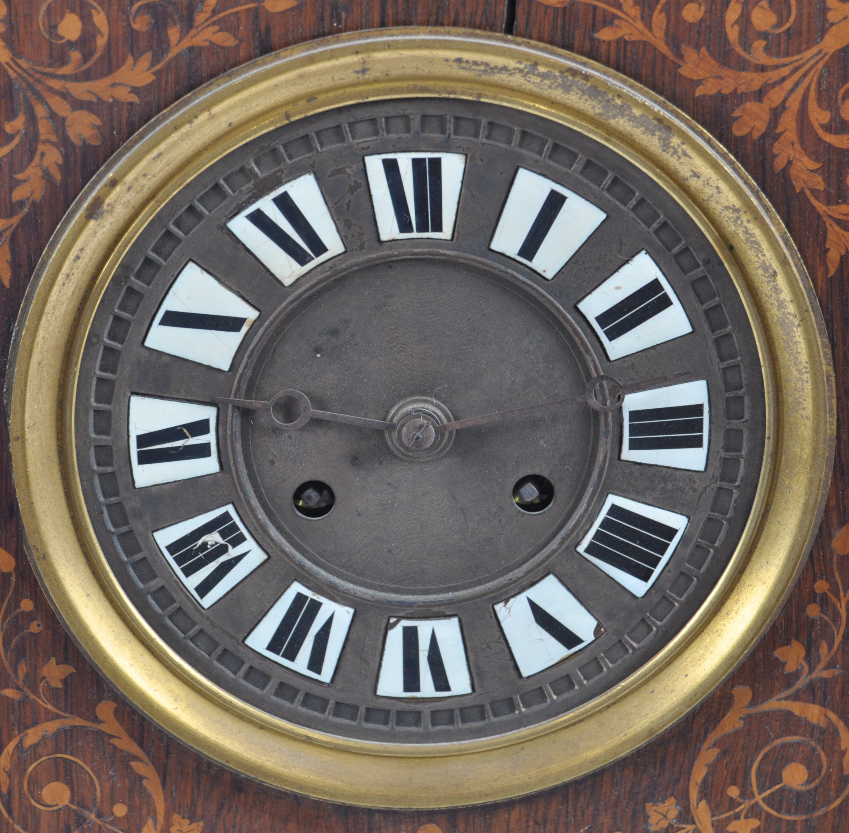 EDWARDIAN ROSEWOOD AND INLAID BRONZED HANDLED WALL - Image 8 of 12