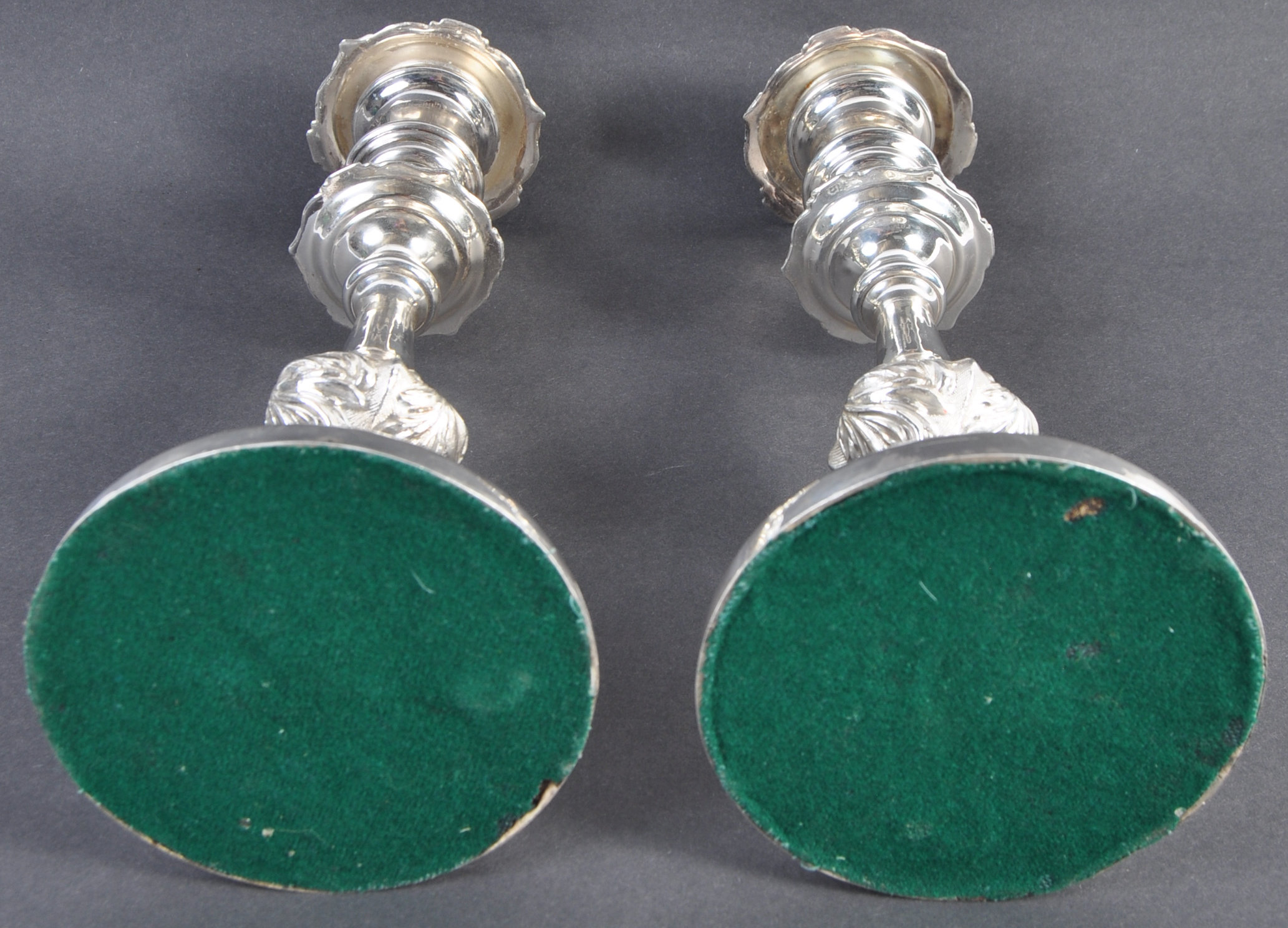 PAIR OF 19TH CENTURY SILVER WARRANTED TABLE CANDLE - Image 12 of 12