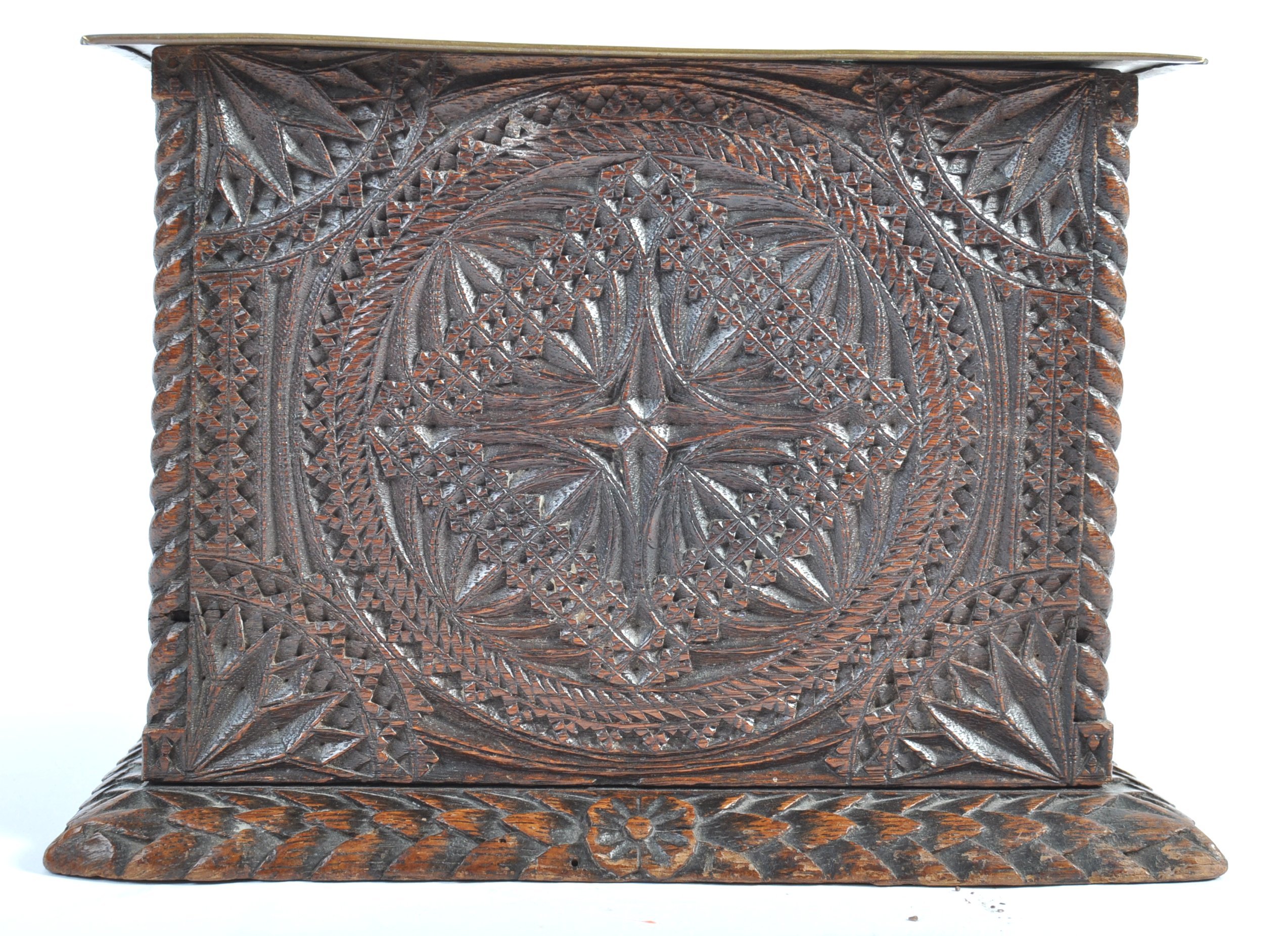 19TH CENTURY ANTIQUE HAND CARVED PLATE WARMER BOX - Image 6 of 6