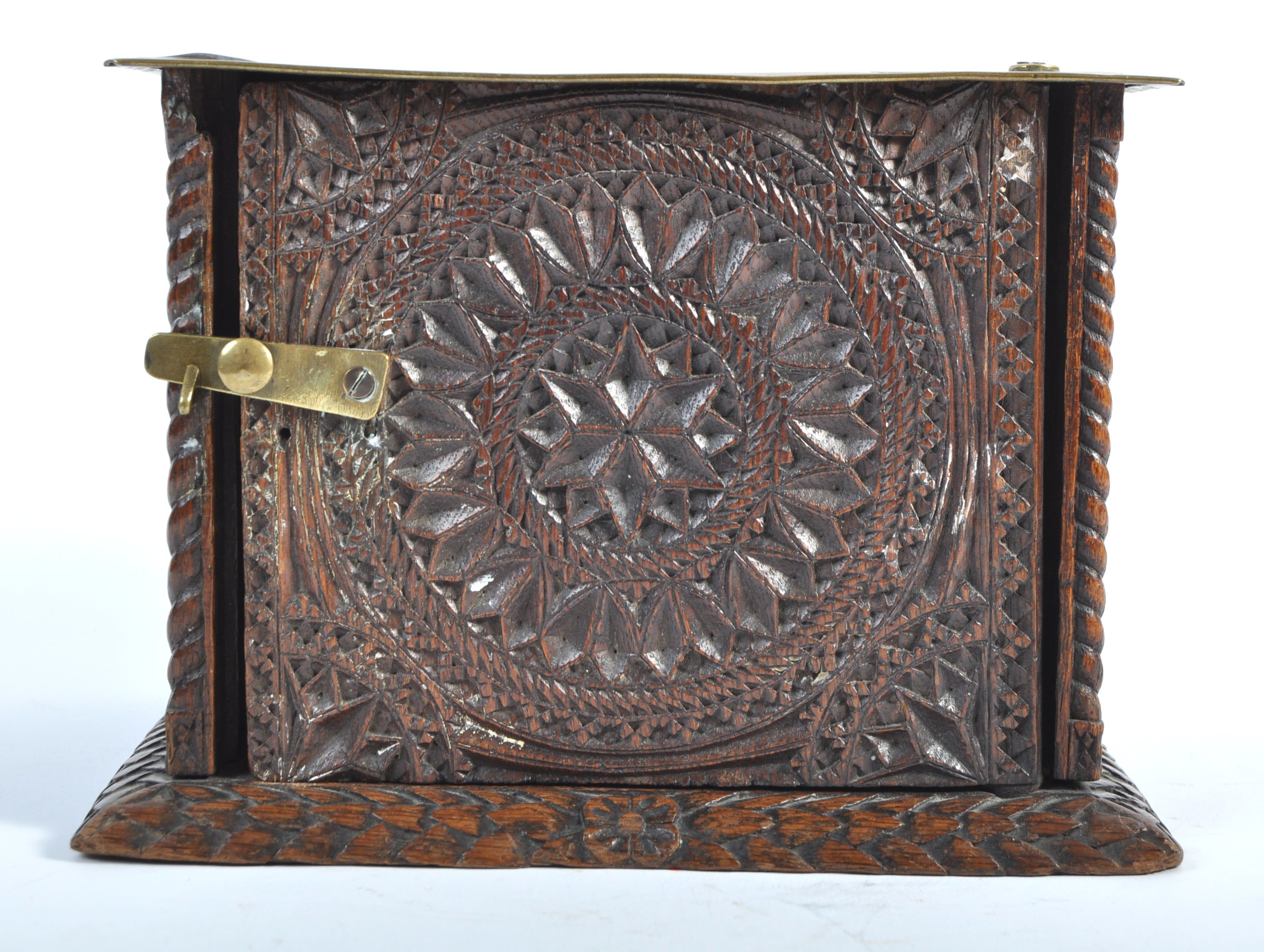 19TH CENTURY ANTIQUE HAND CARVED PLATE WARMER BOX - Image 2 of 6