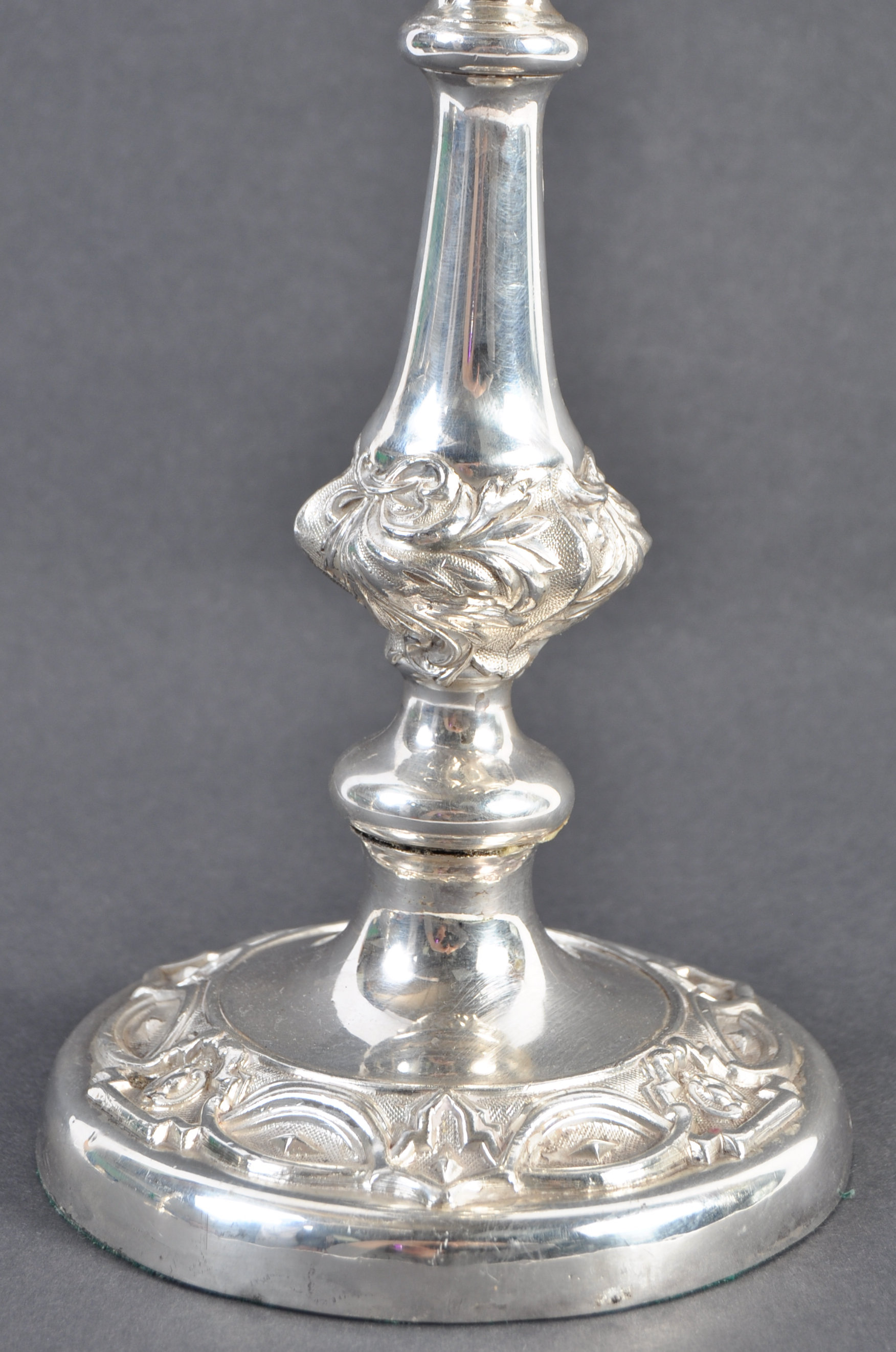 PAIR OF 19TH CENTURY SILVER WARRANTED TABLE CANDLE - Image 4 of 12
