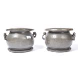 PAIR OF 18TH CENTURY ANTIQUE PEWTER JARDINERES