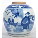 19TH CENTURY CHINESE ANTIQUE PORCELAIN BLUE AND WH